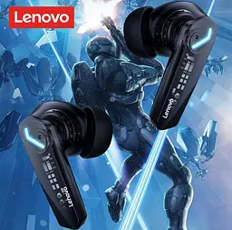 Бездротові Bluetooth 5.3 навушники з мікрофоном Lenovo GM-2 Pro ThinkPlus Black - мініатюра 5
