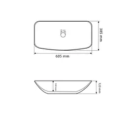 Умивальник VBI Silvi 60 white накладний VBI-015100, Білий - мініатюра 2