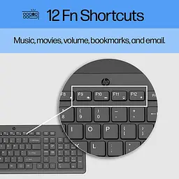 Клавіатура мембранна 150, 104key, USB-A, EN/RU, чорний HP teh0013844 - мініатюра 4