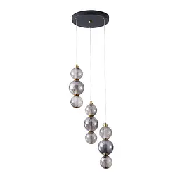 Люстра стельова LED Levistella 788P68133B-3 BK+AB+SM, 12W, 4000K, чорний + бронза + смокі, вінтажний стиль для вітальні