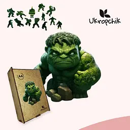 Пазл Ukropchik дерев'яний Супергерой Халк size - M в коробці з набором-рамкою (Hulk Superhero A4) - мініатюра 5
