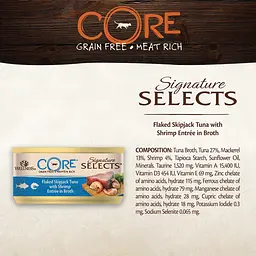 Консерви для котів Wellness CORE Signature Selects Смажений тунець з креветками у бульйоні - мініатюра 3