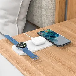 БЗП Hoco CQ6 Power 3-in-1 wireless fast charger (for Samsung Watch) White - мініатюра 5