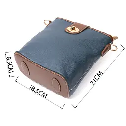 Симпатична сумка для жінок з натуральної шкіри на кожен день Vintage 22346 синя - мініатюра 3