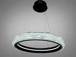 Підвісна LED-люстра Diasha 583-500BK для кухні, спальні та вітальні з акриловим кільцем, пультом, 84 W, 50 см, 10-18m2 - мініатюра 2