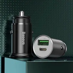 Автомобільний зарядний пристрій Baseus Circular Metal PPS Quick Charger 30W Support VOC CCYS-C01 Black - мініатюра 7
