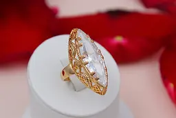 Кільце Xuping Jewelry Маркіз з білим каменем р 18 золотисте - мініатюра 2