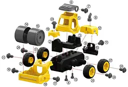 Конструктор DIY Spatial Creativity Каток LM8012-DZ-1 з електродвигуном, жовтий (CJ-1365033) - мініатюра 2