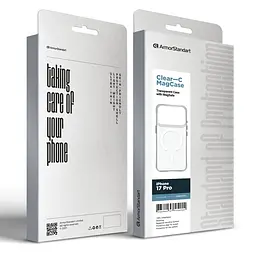 Чехол Apple iPhone 17 Pro, Clear MagCase, прозрачный, противоударный, магнитный, панель-накладка с поддержкой MagSafe, поддержка беспроводной зарядки MagSafe, защита всего корпуса, TPU+PC, ArmorStandart (ARM87401) - мініатюра 5