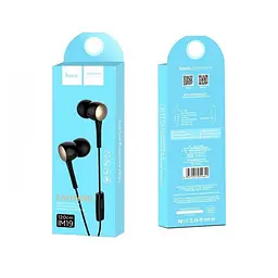 Навушники Hoco M19 Drumbeat universal earphone with mic Black - мініатюра 2