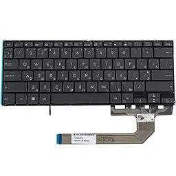Клавіатура для ноутбука ASUS (UX370 series) ukr сірий без фрейма підсвічування клавіш