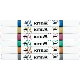 Маркери акрилові двосторонні Kite Creative металік 6 шт. (K-1294) - мініатюра 2