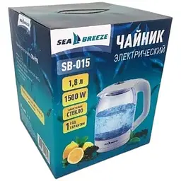 Електрочайник Sea Breeze SB-015 з підсвіткою 1.8 л 1500 Вт Білий/Прозорий - мініатюра 8