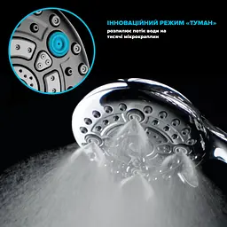 Водозберігаюча душова лійка DROP SPA6F-MULTI120B "Туман" із 6 SPA потоками - Економія 66% - мініатюра 4