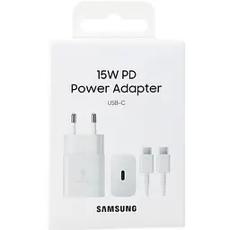 Samsung Зарядний пристрій мережевий 15Вт USB-С, кабель USB-C > USB-C, 1 м, білий - мініатюра 5
