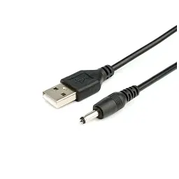 Кабель живлення USB to DC 3.5mm 5V 1.0m 2.0A black Atcom (10035)