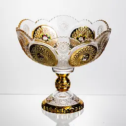 Ваза для фруктів скляна Gold Glass 22 см Yongkang HP-34-140 - мініатюра 7