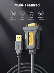 Кабель Ugreen CR104 USB-A male to DB9 RS-232 male adapter Cable 3 метри чорний (UGR-20223) - мініатюра 4