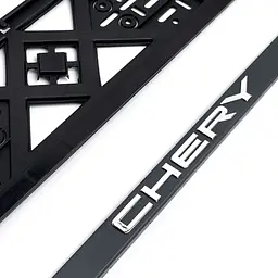 Рамка номера Chery клямка 3D напис Хромований / Поліпропілен гнучкий морозостійкий - мініатюра 2