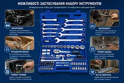 Набір інструментів 82 предмети / Набір ручного інструменту професійний 82 шт - мініатюра 4