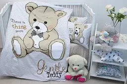 Комплект постільної білизни в ліжечко Tag Tekstil Teddy begie для немовлят Ведмедик (беж)