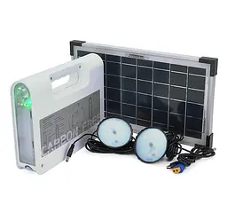 Переносний ліхтар з сонячною панеллю BRAZZERS BRPFCF80 Solar Panel 18W, LiFePO4 80Wh, 2x6W Led лампи 1м, ліхтар 9W - мініатюра 1