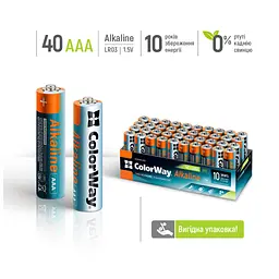 Батарейка ColorWay AAA LR6 Alkaline Power (лужні) * 40 colour box (CW-BALR03-40CB) - мініатюра 2