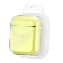 Чохол Silicone Case 2,5mm with microfiber for AirPods 1/2 Shiny жовтий - мініатюра 2