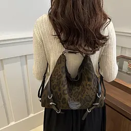 Текстильна містка сумка із забарвленням лео коричневого кольору Lilly P4-3116LB - мініатюра 4