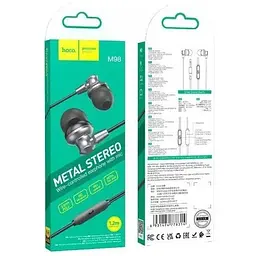 Навушники Hoco Delighted metal universal earphones with microphone M98 чорні - мініатюра 10