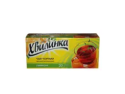 Чай пакетований чорний Хвилинка 20 пакетиків Лимон