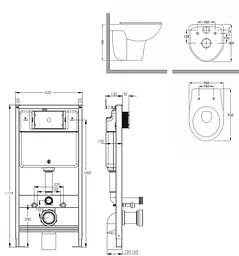 Комплект інсталяція 4 в 1 Volle Master Evo 212010 + унітаз RJ FLIP Rimless RJCEJ0005 з сидінням Soft Close, Білий - мініатюра 6