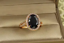 Кільце Xuping Jewelry камея із чорним каменем р 20 золотисте