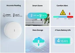 Датчик температури і вологості SONOFF Zigbee Temperature and Humidity Sensor SNZB-02P - мініатюра 8