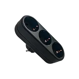 Мережевий розгалужувач EUROELECTRIC X3 16А Black з заземленням (EE-3-16A(black))