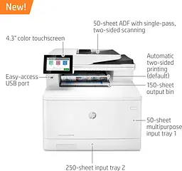 HP Багатофункціональний пристрій А4 кольоровий HP Color LaserJet Enterprise M480f - мініатюра 2