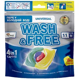 Капсули для прання Wash&Free Universal 10+1 шт. (4260637722058)