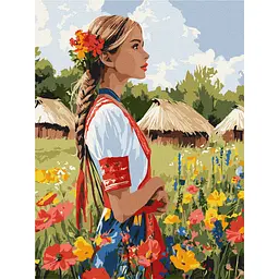 Картина за номерами "Гарна українка" Ideyka KHO8485, 30х40 см