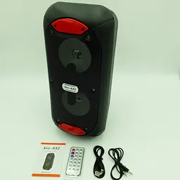 Акустична система акумуляторна бездротова Bluetooth колонка 2*5" радіо USB FM 10 Вт Lige A52 - мініатюра 2