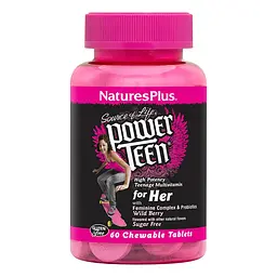 Вітаміни та мінерали NaturesPlus Power Teen for Her 60 жувальних таблеток Лісова ягода