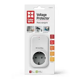 Реле напруги LED1, White, 1 розетка (220 В / 50 Гц) до 16 A / 3520 Вт ColorWay teh0027931 - мініатюра 7