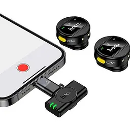 Мікрофонна радіосистема Hoco L22 Bright Lightning/USB-C Black (6942007663151) [158613] - мініатюра 5