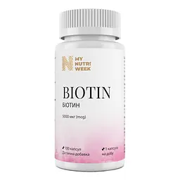 Біотин, Biotin, 5000 мкг, 100 капсул My Nutri Week vit0003346