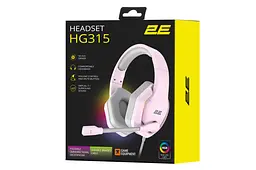 Навушники ігрові з мікрофоном 2E GAMING HG315 Pink, 7.1, USB-A, RGB, 2 м - мініатюра 5