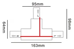 З`єднання Т-подібне праве Kloodi KDTR-264 R1 WH біле - мініатюра 2