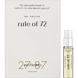 Парфюмерная вода пробник 27 87 Perfumes Rule of 72 2 мл