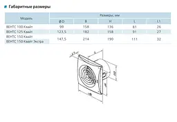Вентилятор побутовий витяжний Vents 125 Квайт Чорний сапфір 30412 - мініатюра 5