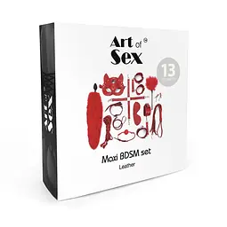 Набір Art of Sex - Maxi BDSM Set Leather, 13 предметів, натуральна шкіра, Чорний Art of Sex SO7139 95173 - мініатюра 3