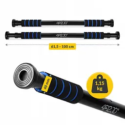 Турнік розсувний 4FIZJO Basic 61.5-100 см Black/Blue (P-5905973402705) - мініатюра 3