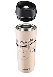 Термокружка Ardesto Coffee time Bradypus, 450 мл, бежевий (AR2645DBE) - мініатюра 2